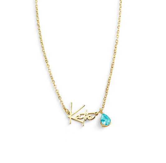 Handmade Birthstone Name Necklace — Vanny Jewels