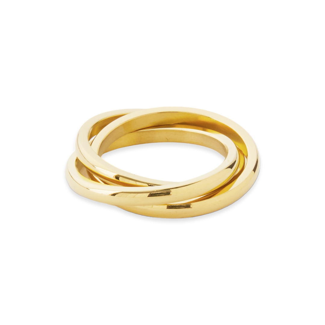 Dainty Interlocking Fidget Ring in gold tone