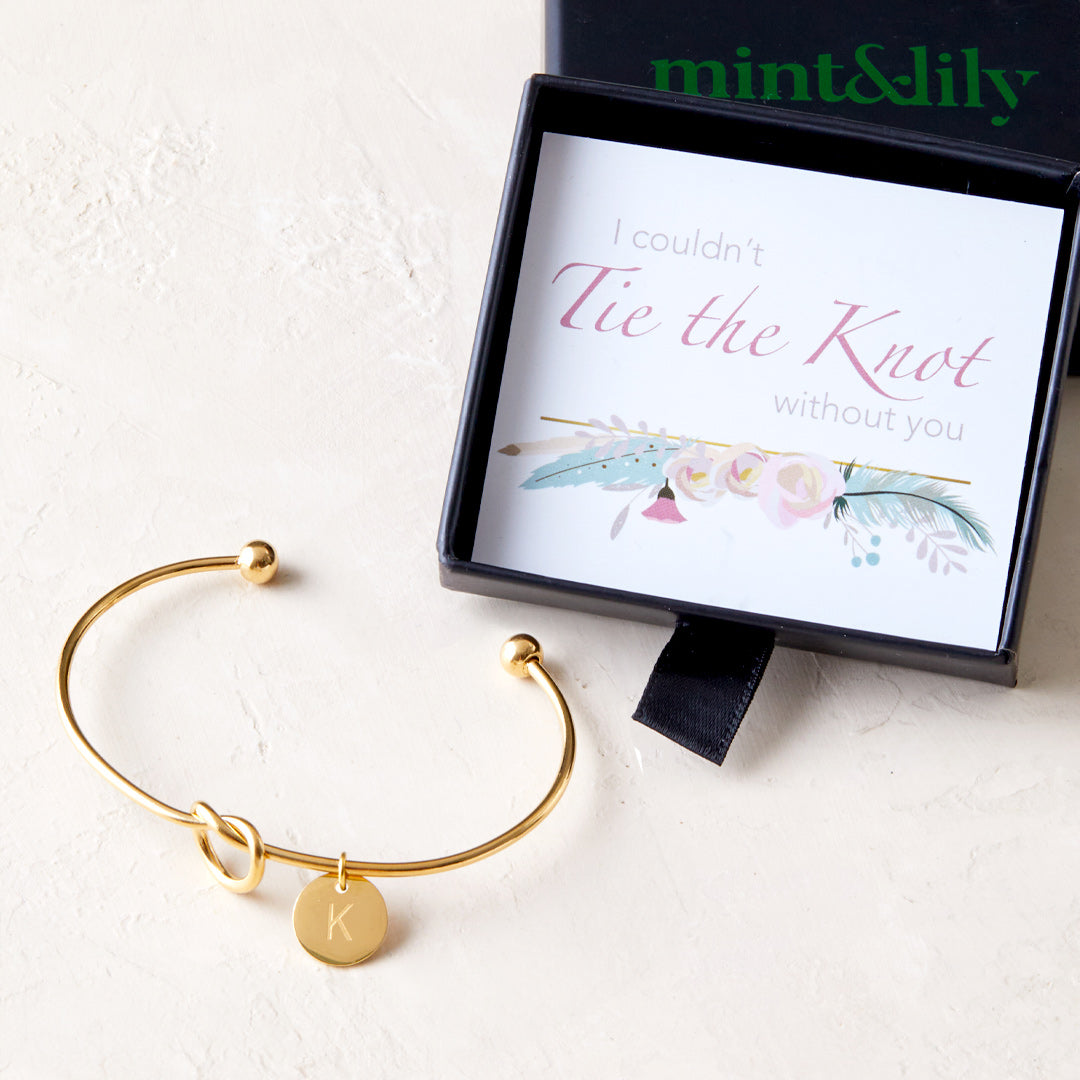 Personalisiertes "Tie the Knot" Armband • Brautjungfern-Geschenkarmband