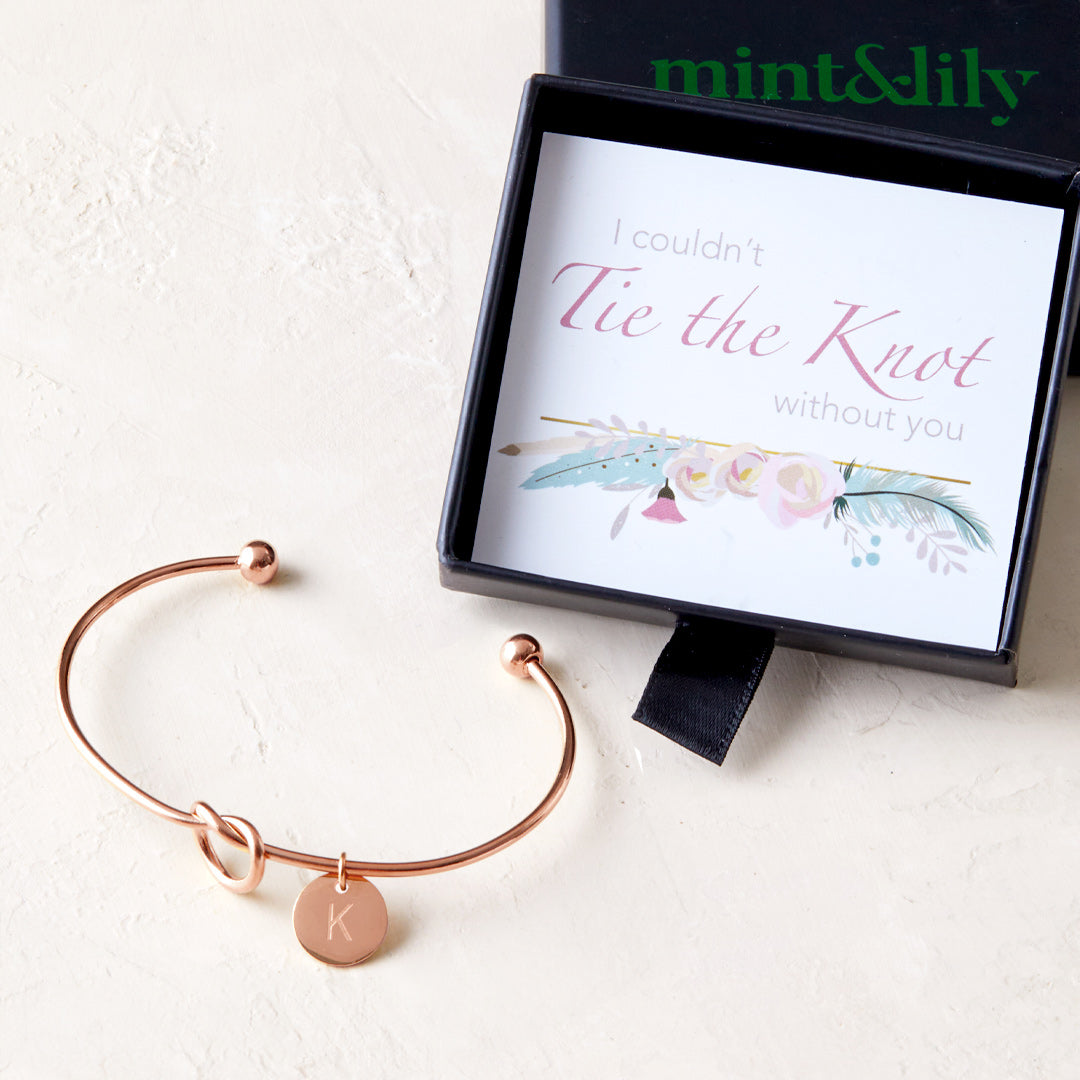 Personalisiertes "Tie the Knot" Armband • Brautjungfern-Geschenkarmband