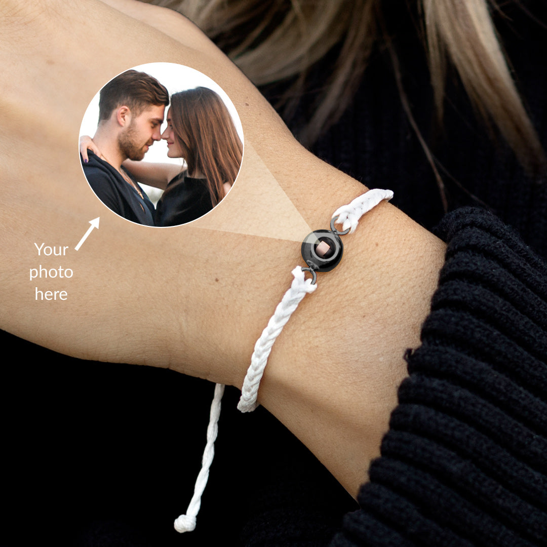 Personalized Adjustable Photo Bracelet, worn on a model