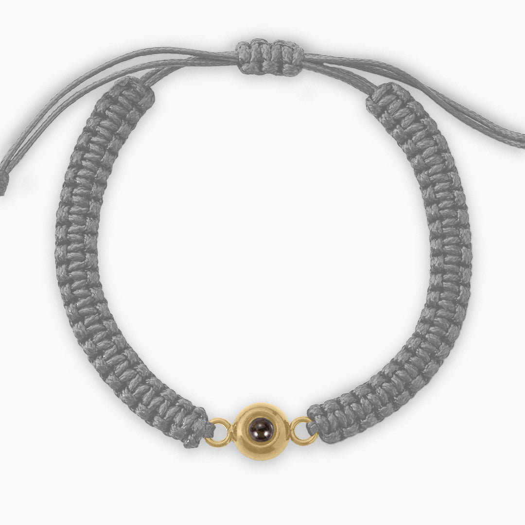 Personalized Braided Photo Bracelet in gold tone