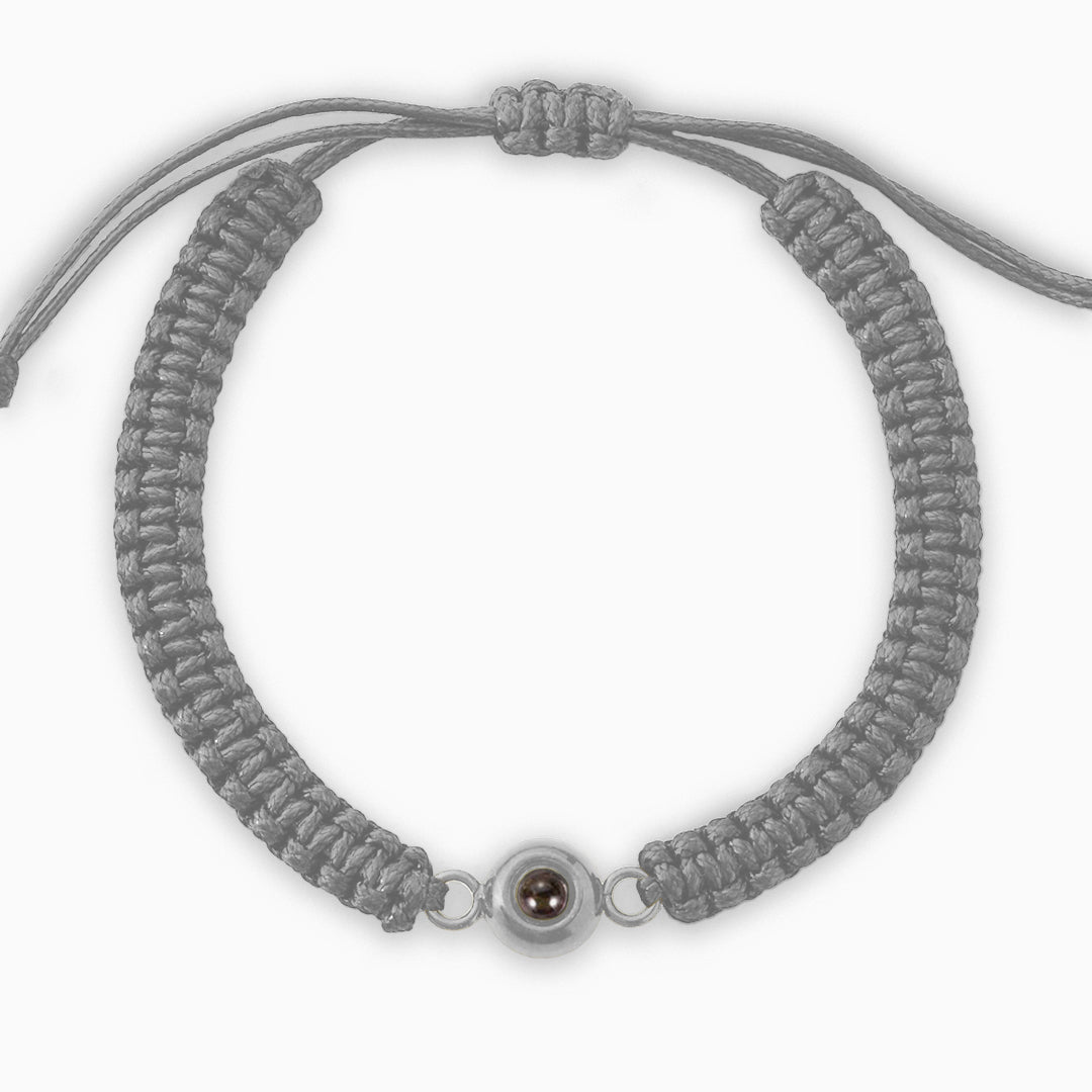 Personalized Braided Photo Bracelet in 925 sterling silver