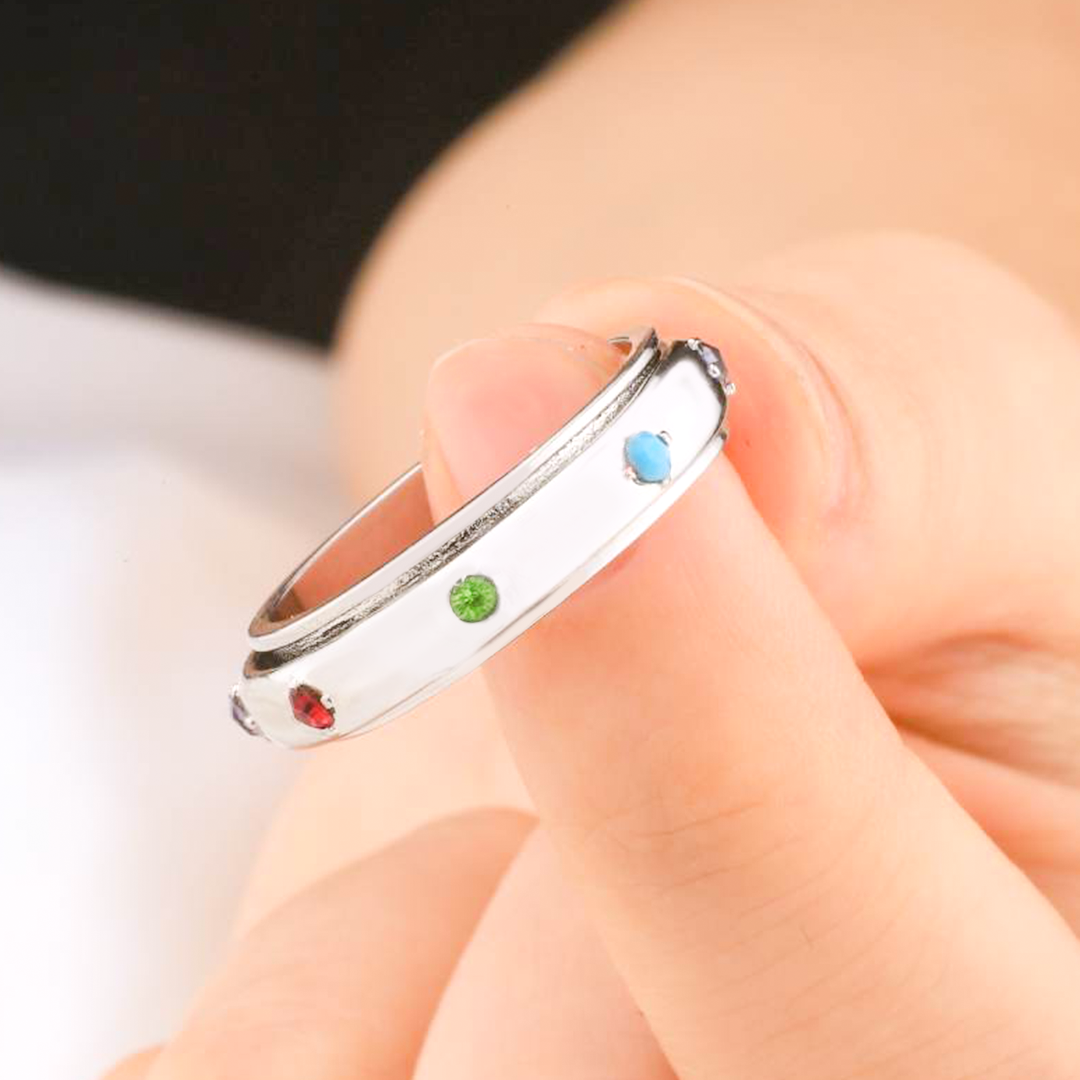 Anello Antistress con Gemme Gemstone Station