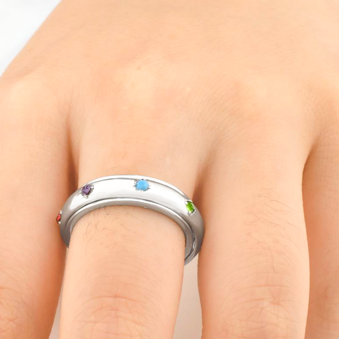 Anello Antistress con Gemme Gemstone Station
