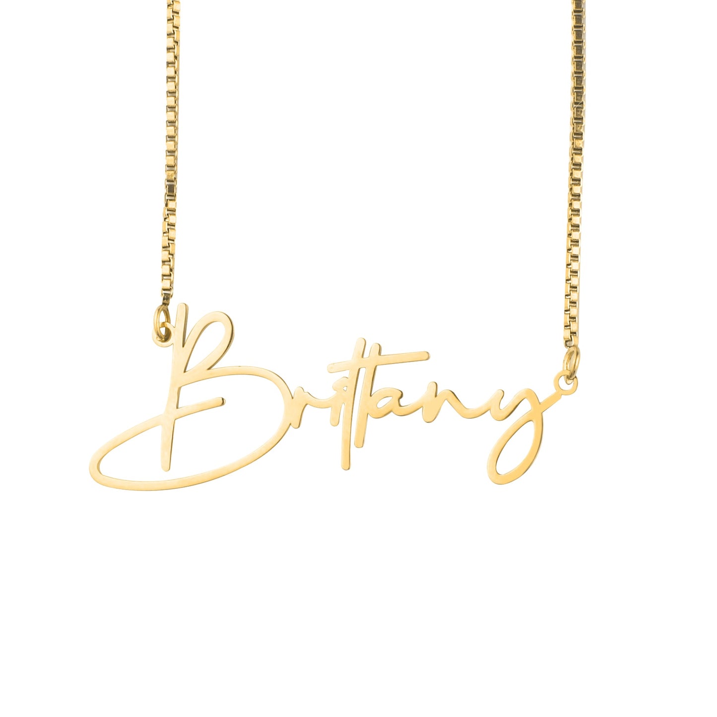 Modern Name Necklace in gold tone