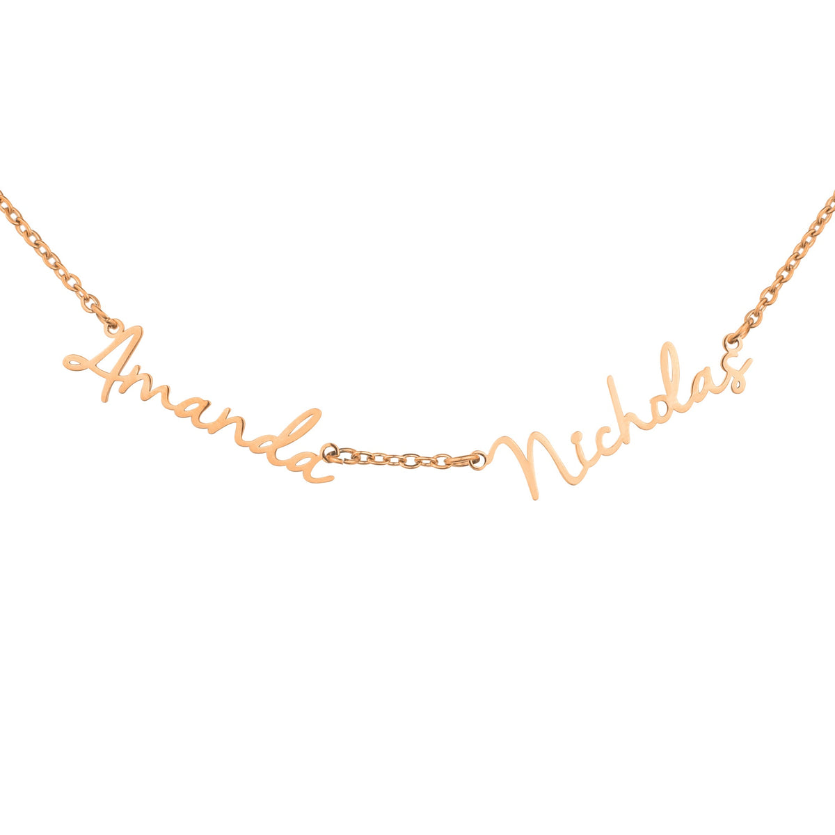 Fairy Multiple Name Necklace | Add Up to 4 Names in rose gold tone