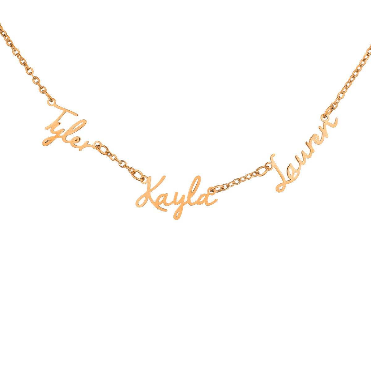 Fairy Multiple Name Necklace | Add Up to 4 Names in rose gold tone