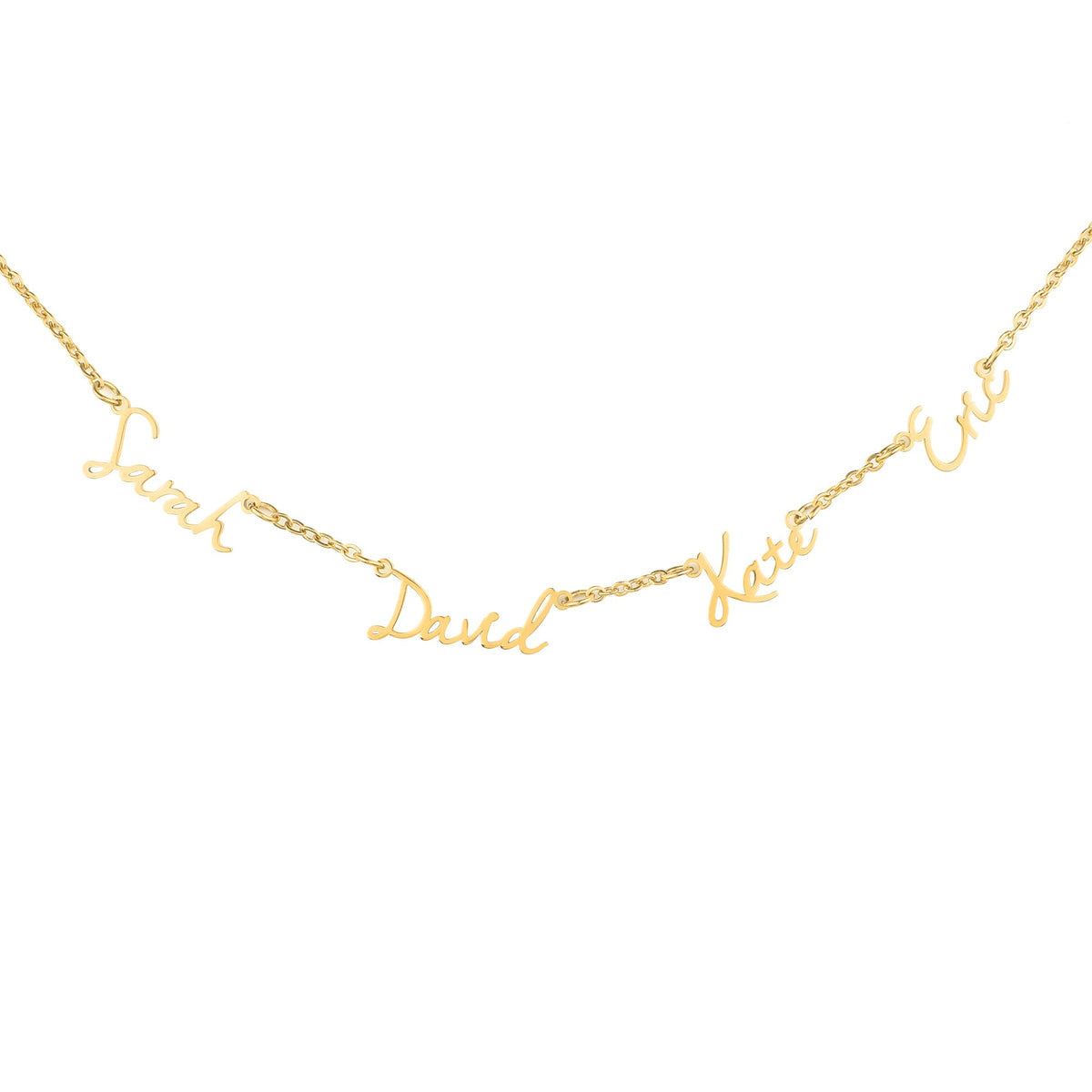 Fairy Multiple Name Necklace | Add Up to 4 Names in gold tone