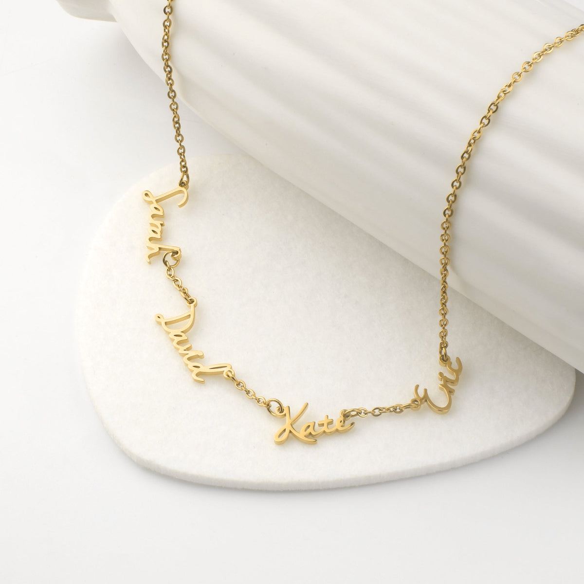 Fairy Multiple Name Necklace | Add Up to 4 Names in gold tone
