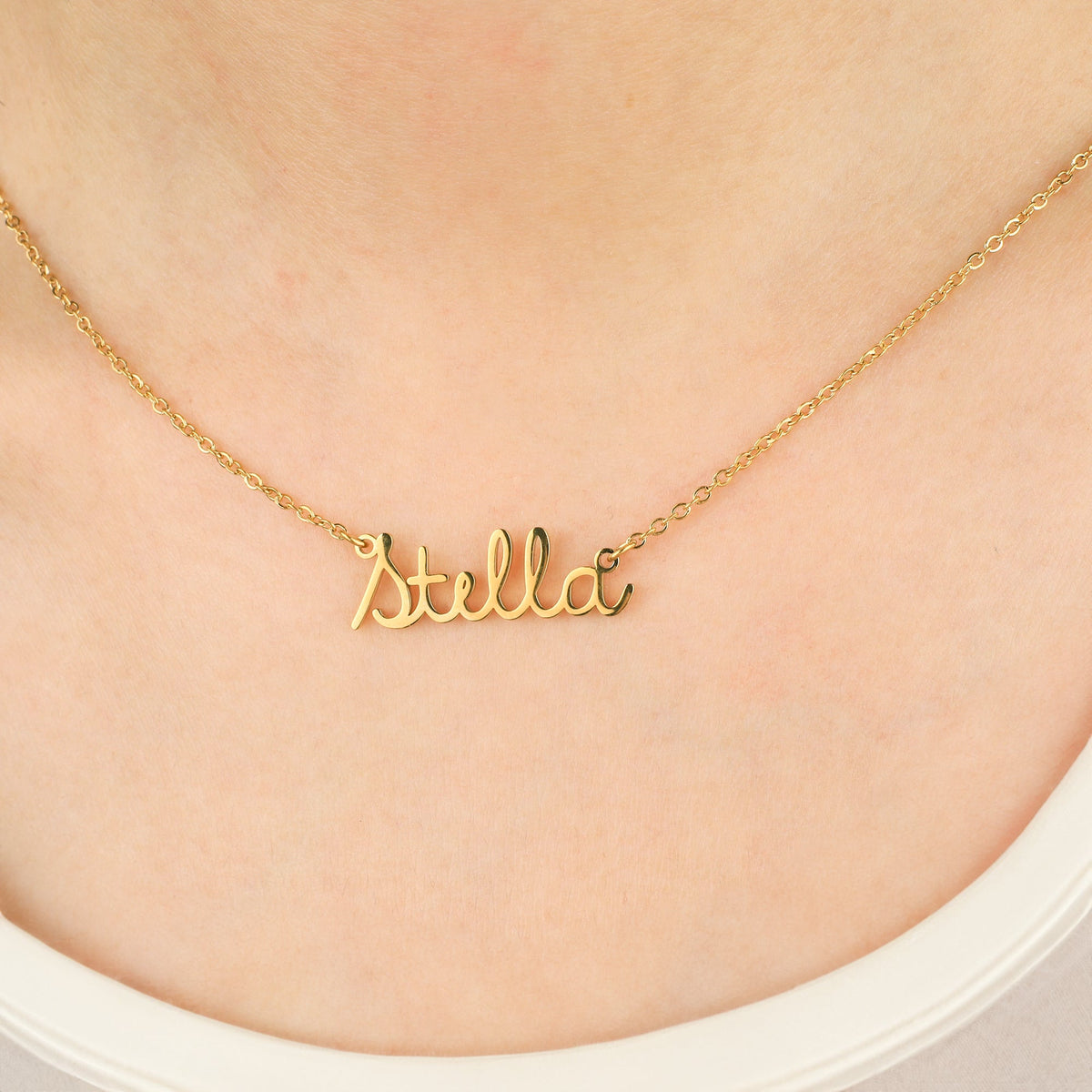 Personalized Name Necklace | Choose from 9 Styles, worn on a model