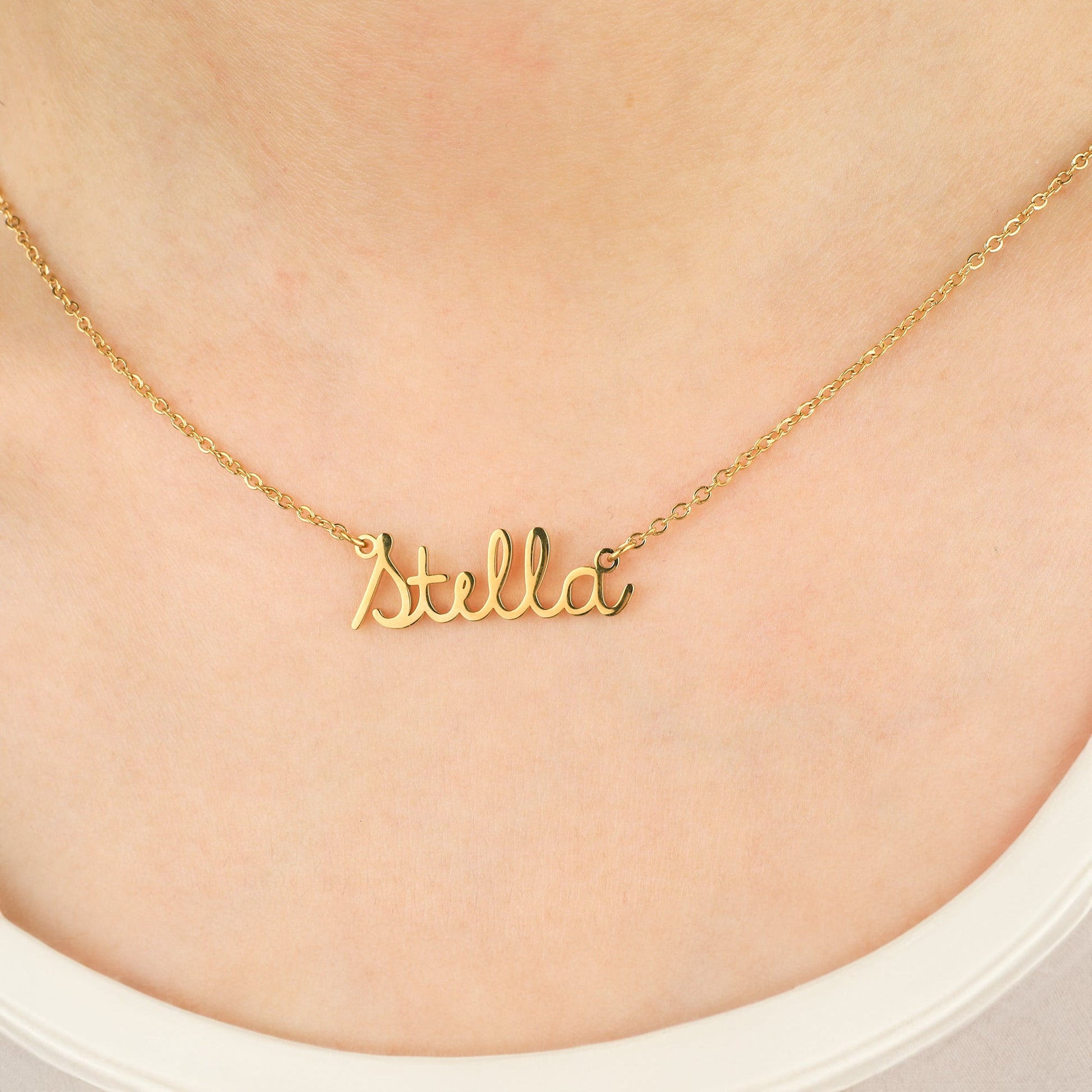 Personalized Name Necklace | Choose from 9 Styles, worn on a model