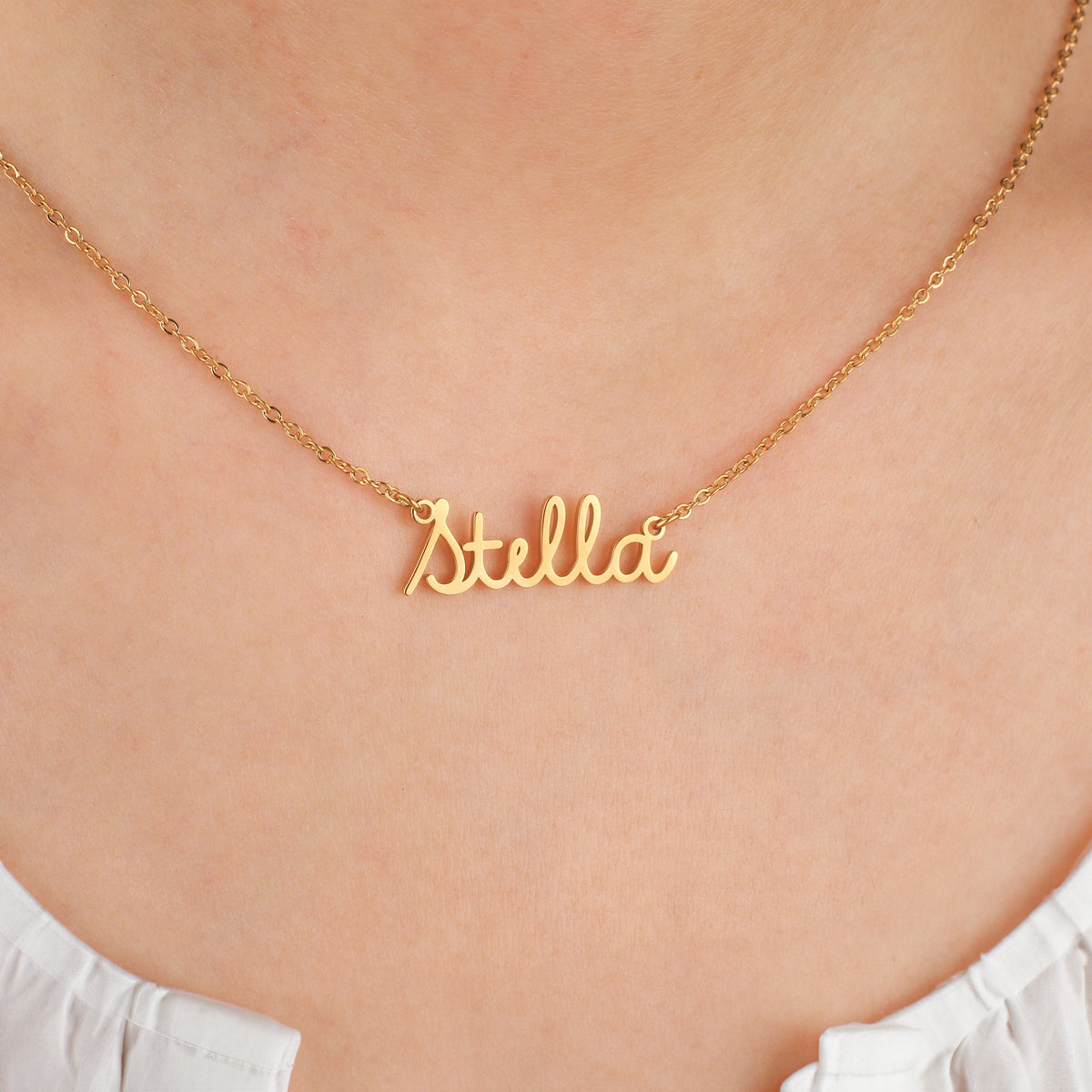 Personalized Name Necklace | Choose from 9 Styles, worn on a model