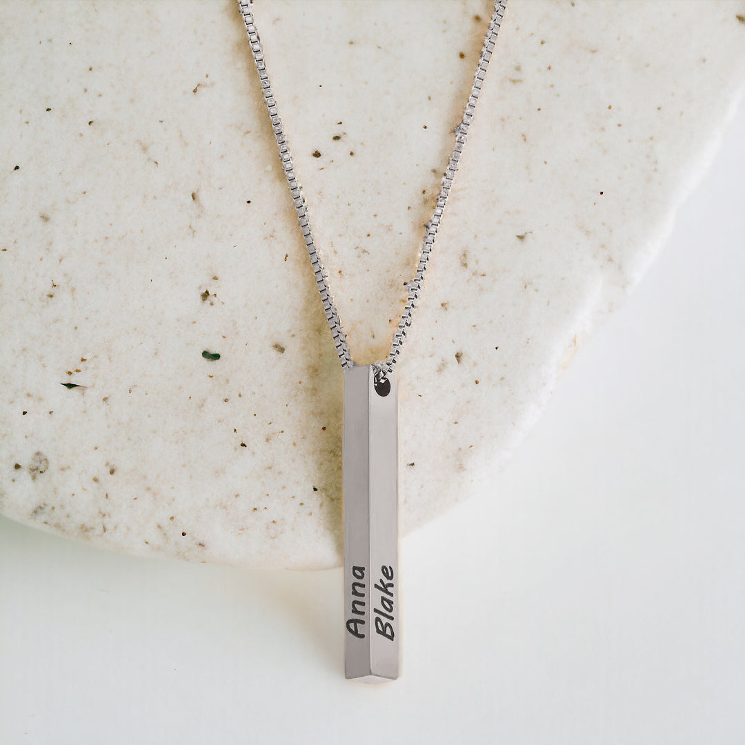 Muse Pillar Bar Necklace in 925 sterling silver