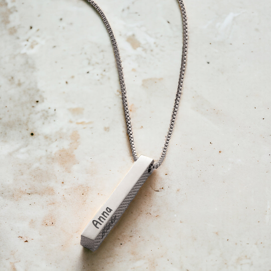 Muse Pillar Bar Necklace in 925 sterling silver