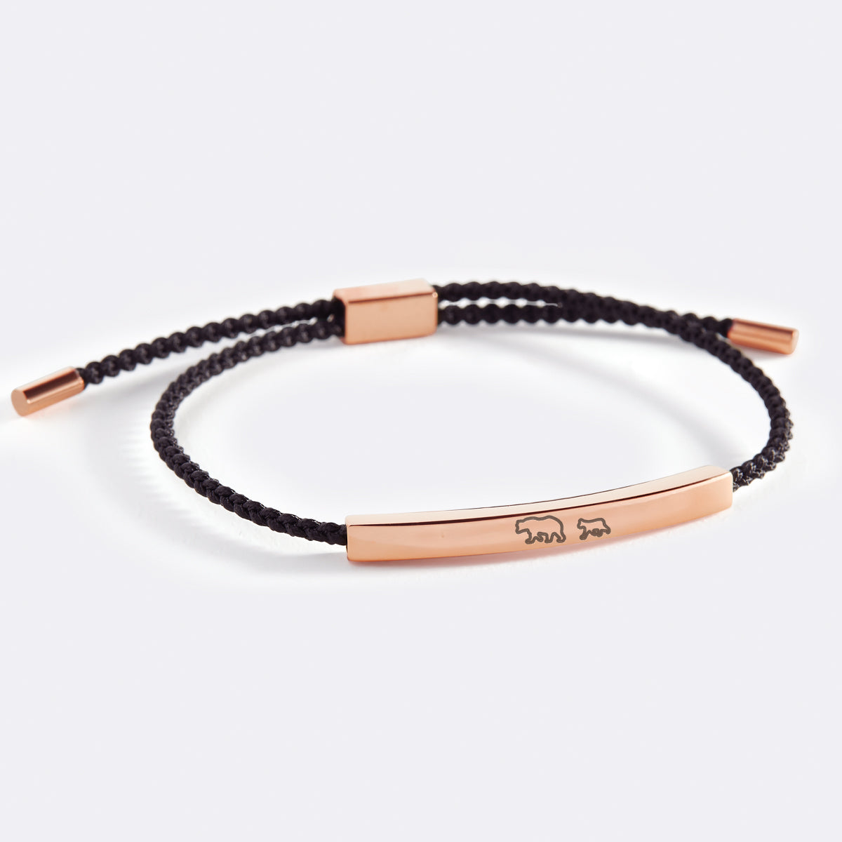 Mama Bear & Her Baby Bears Inspire Bracelet in rose gold tone