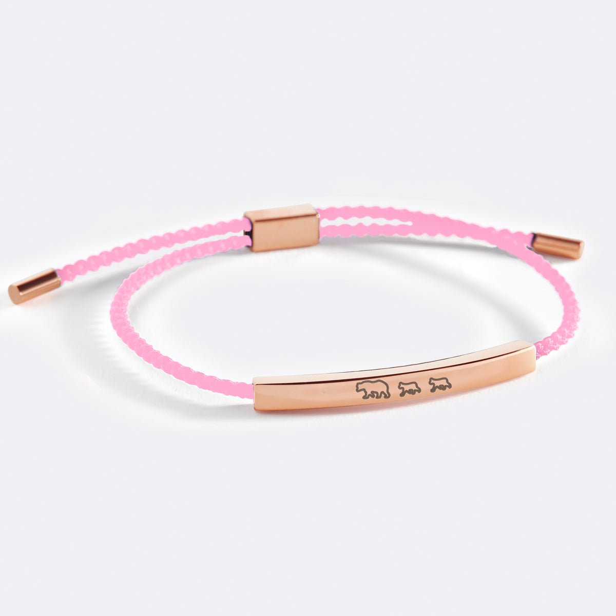 Mama Bear & Her Baby Bears Inspire Bracelet in rose gold tone