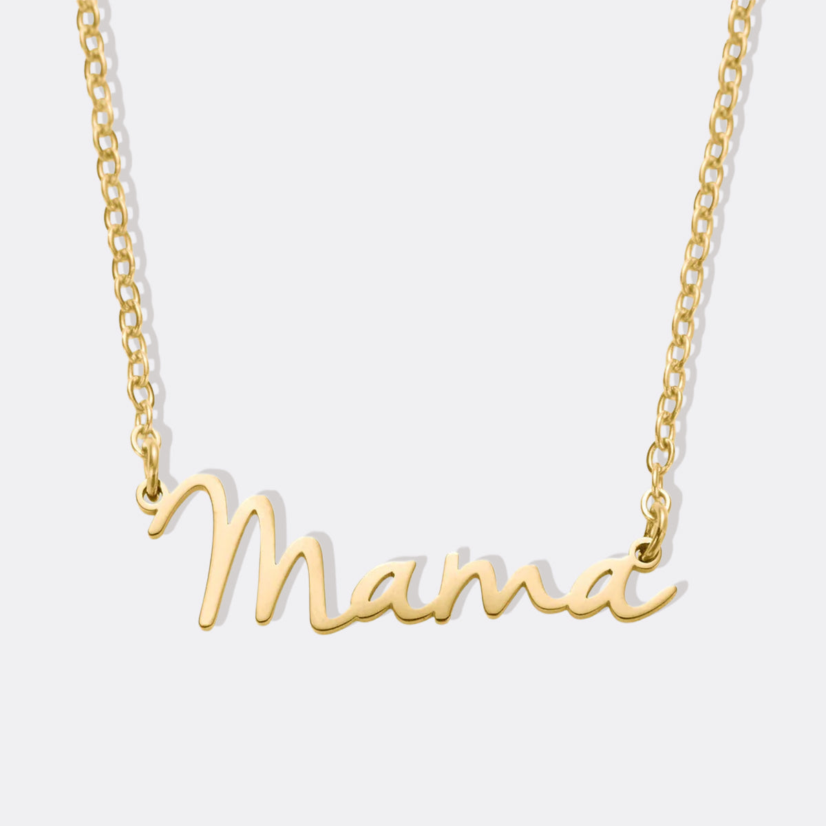 Mama Script Necklace in gold tone