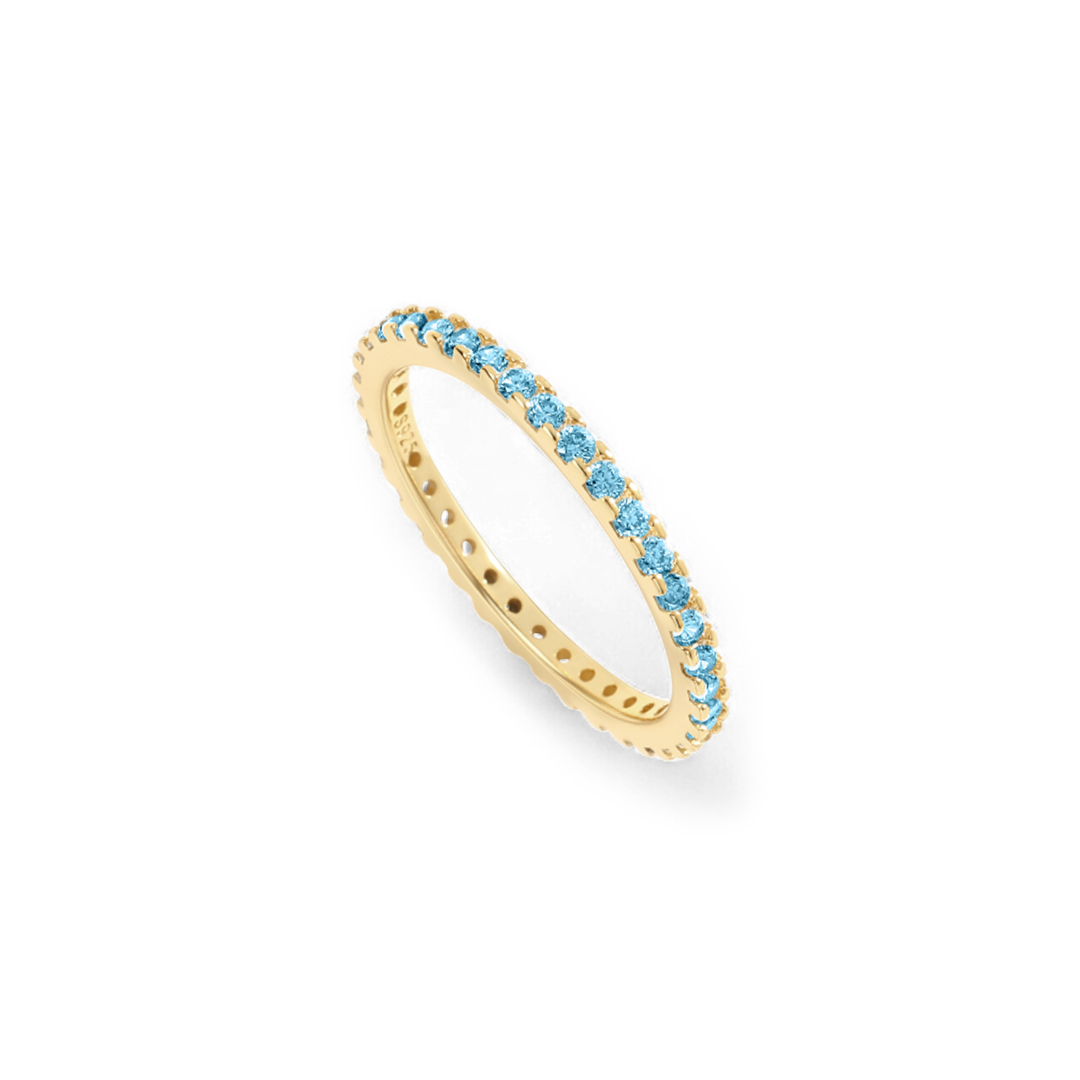 March Birthstone Eternity Stacking Ring — Vanny Jewels