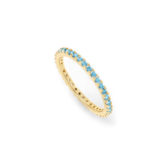 March Birthstone Eternity Stacking Ring — Vanny Jewels