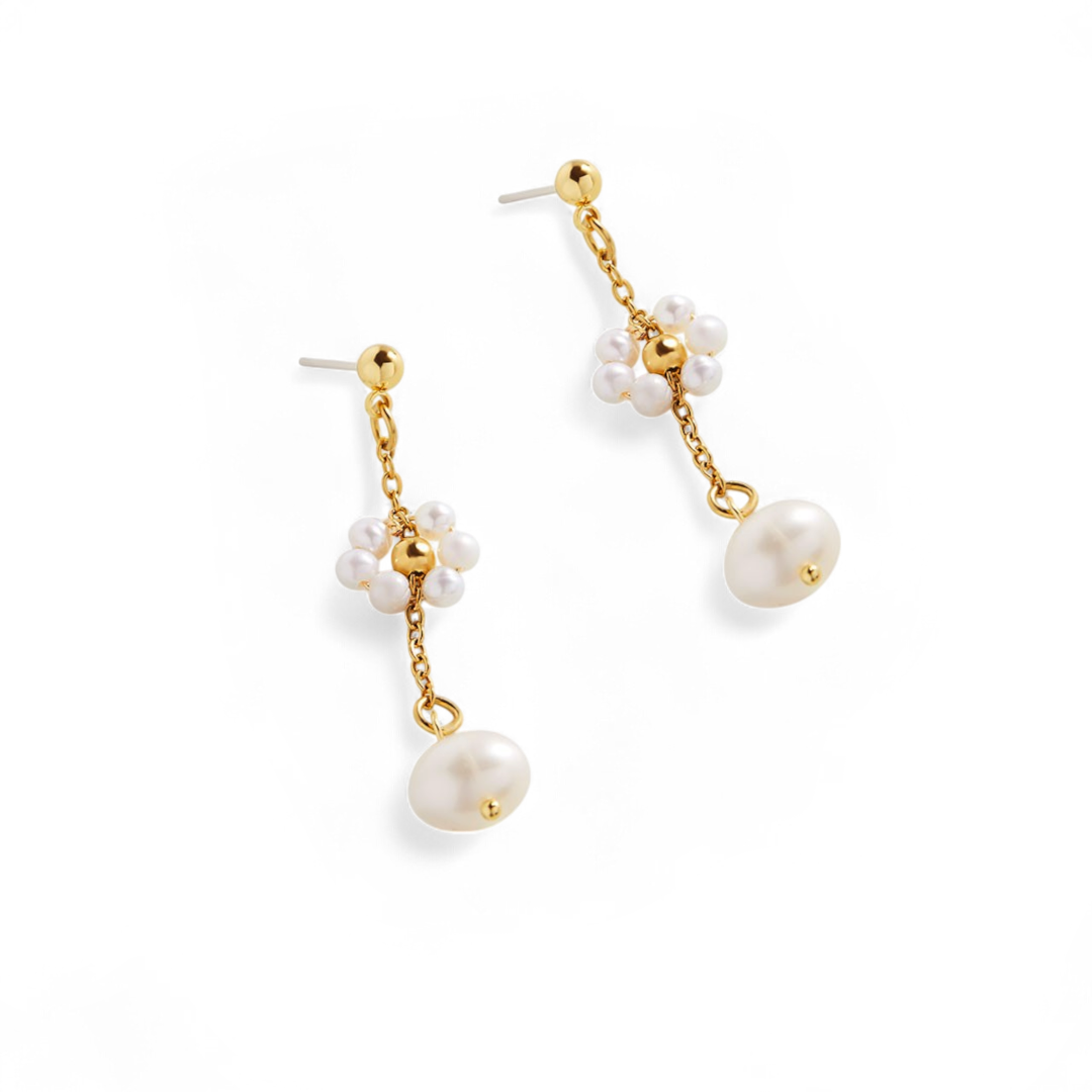 Marguerite Pearl Earrings — Vanny Jewels