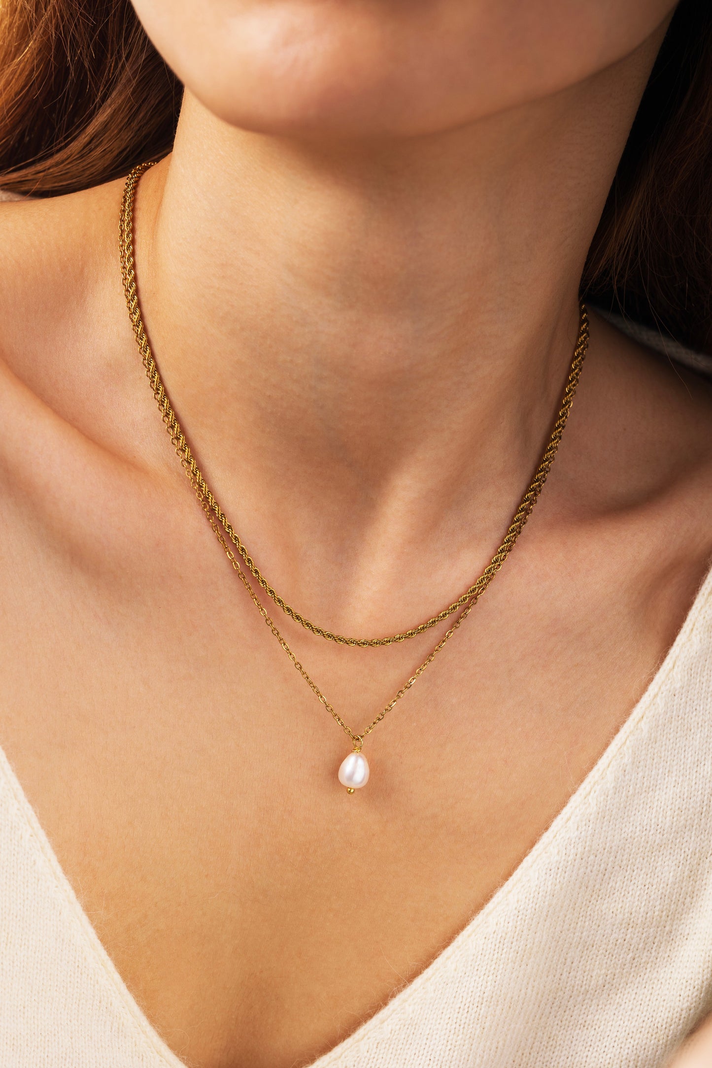 Mariana Necklace Bundle, worn on a model