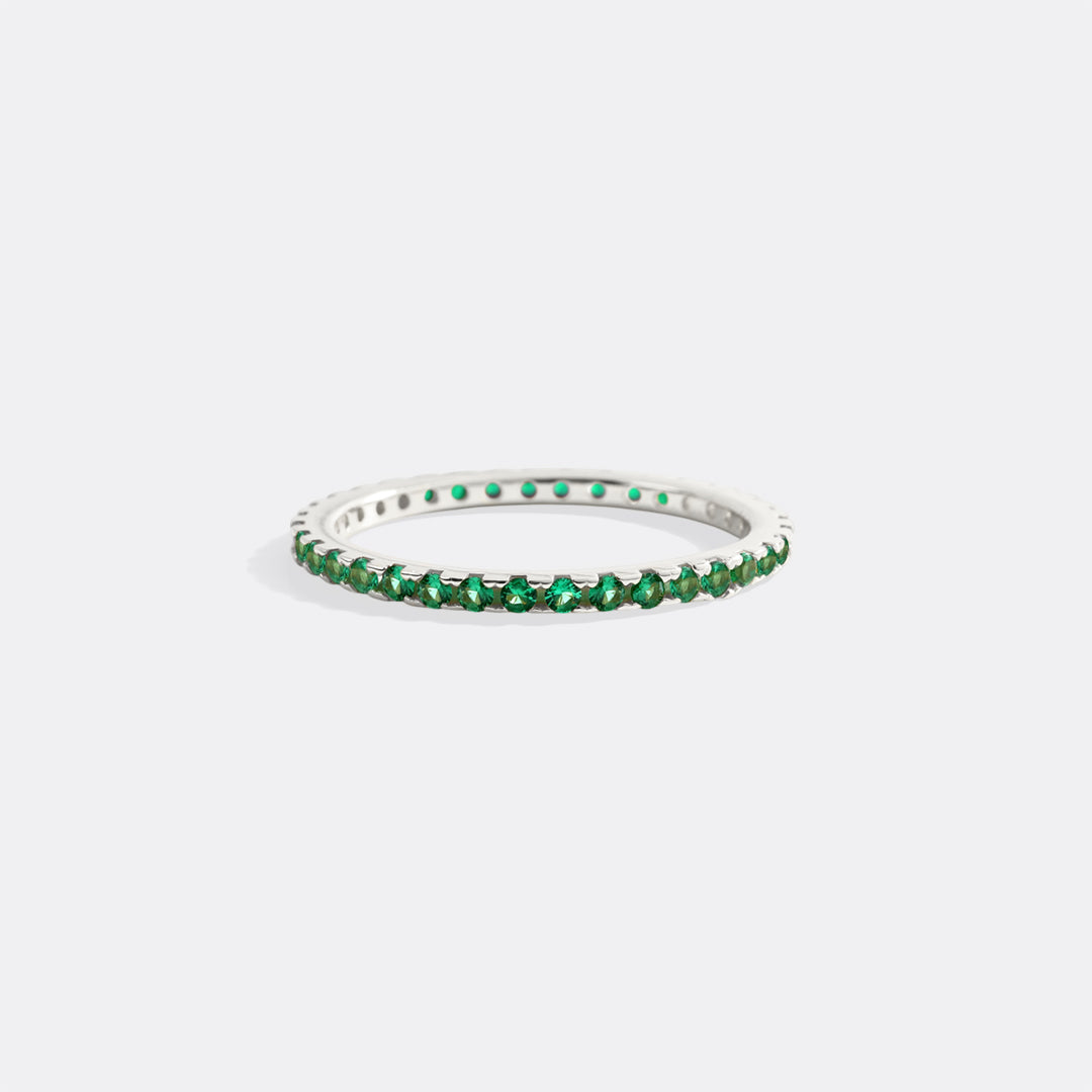 May Birthstone Eternity Stacking Ring in 925 sterling silver