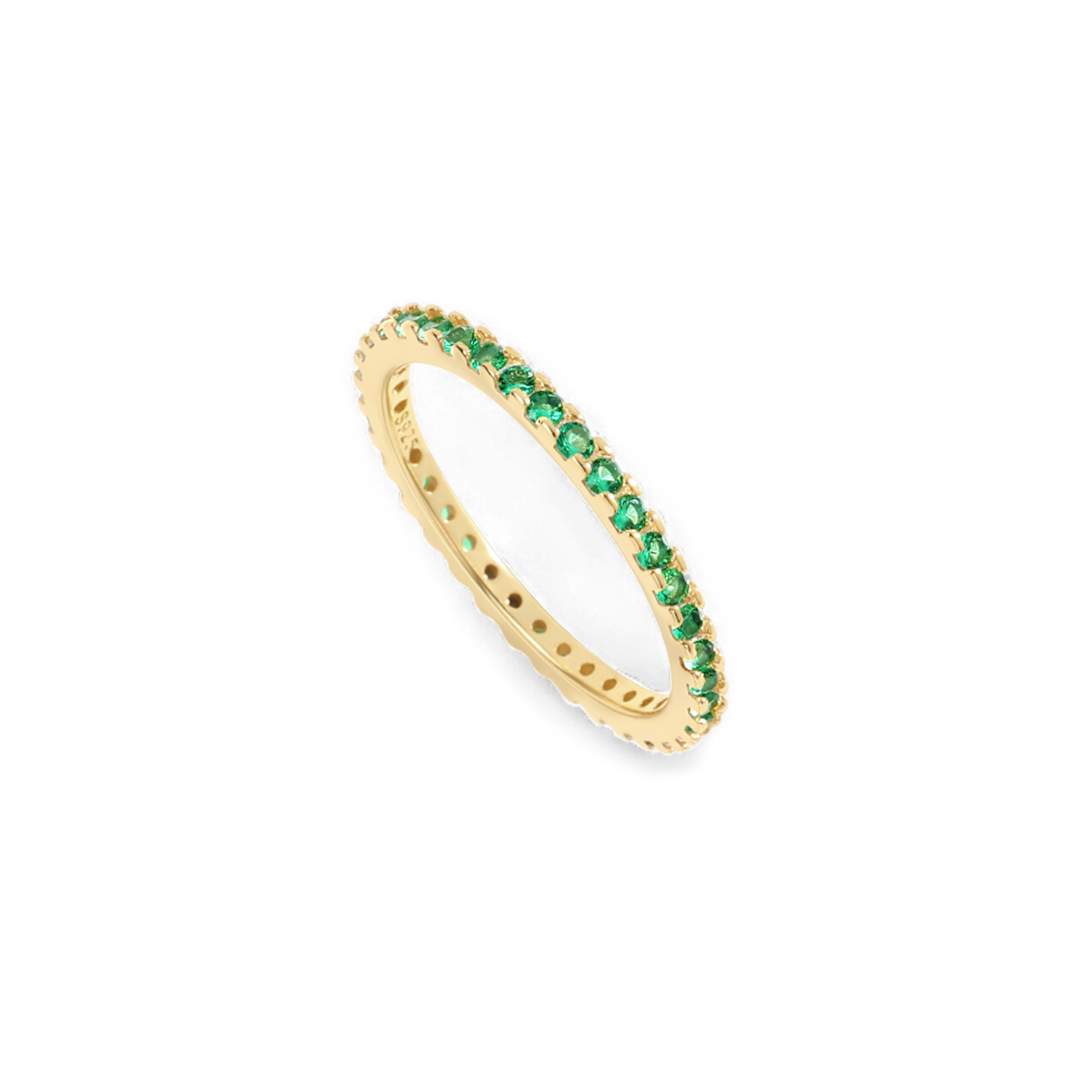 May Birthstone Eternity Stacking Ring — Vanny Jewels