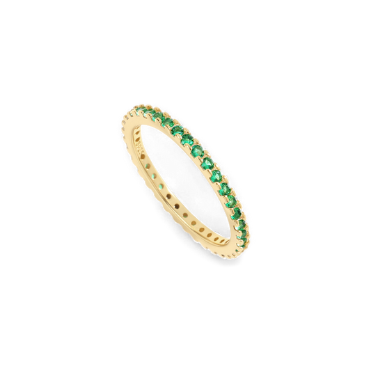 May Birthstone Eternity Stacking Ring — Vanny Jewels