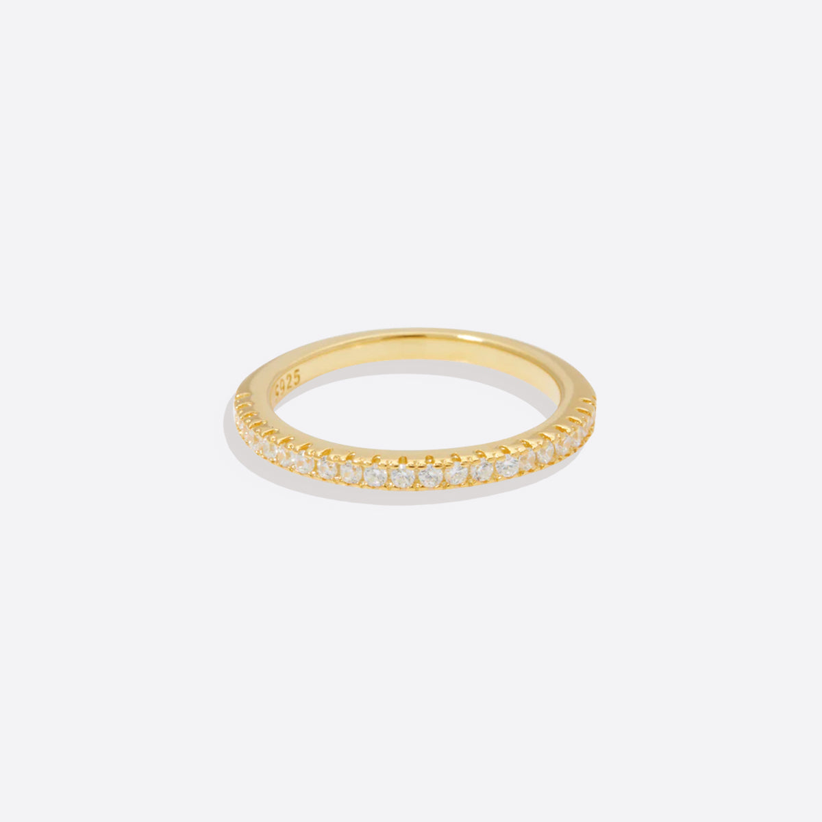 Micro Pavé Eternity Stacking Ring in gold tone
