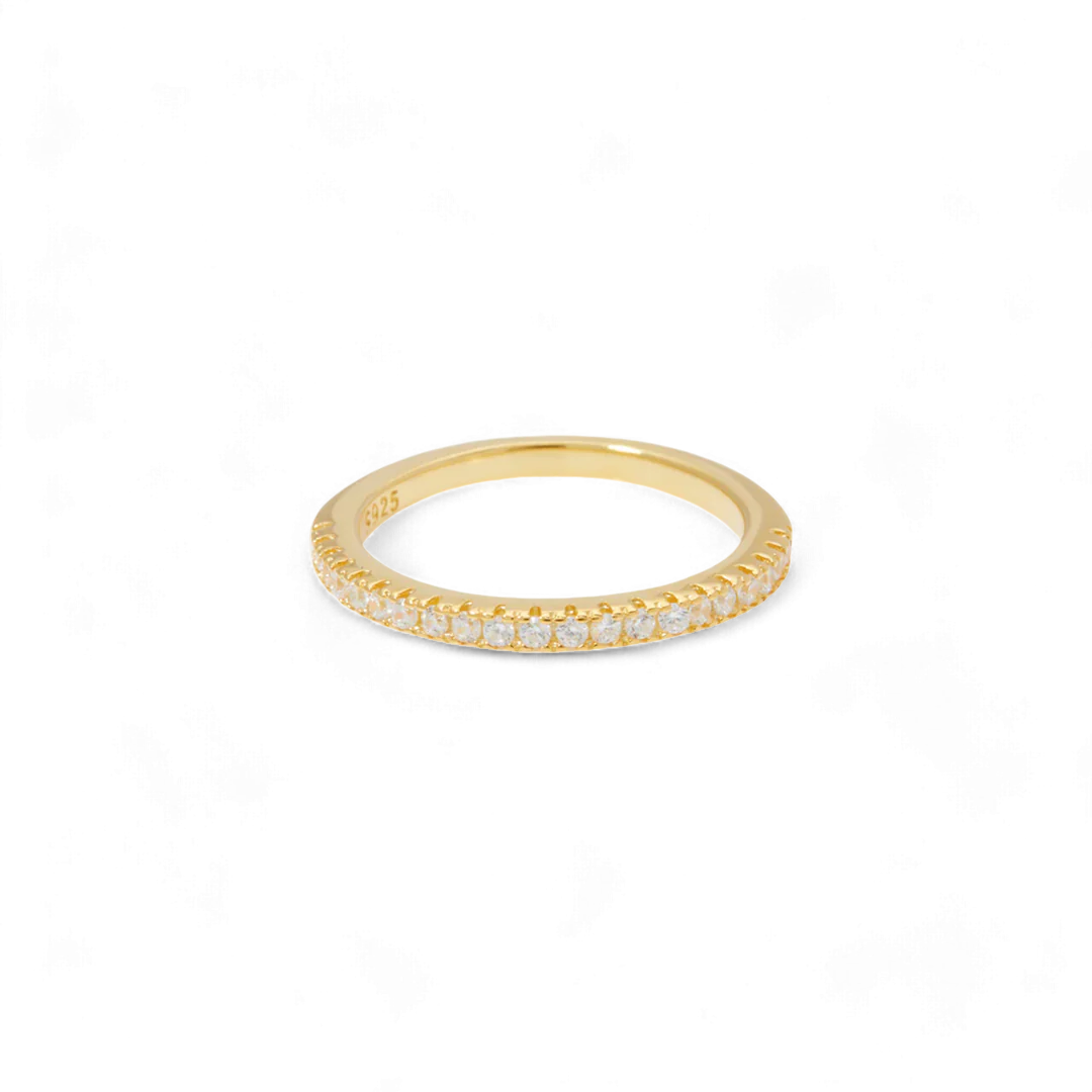 Micro Pavé Eternity Stacking Ring in gold tone