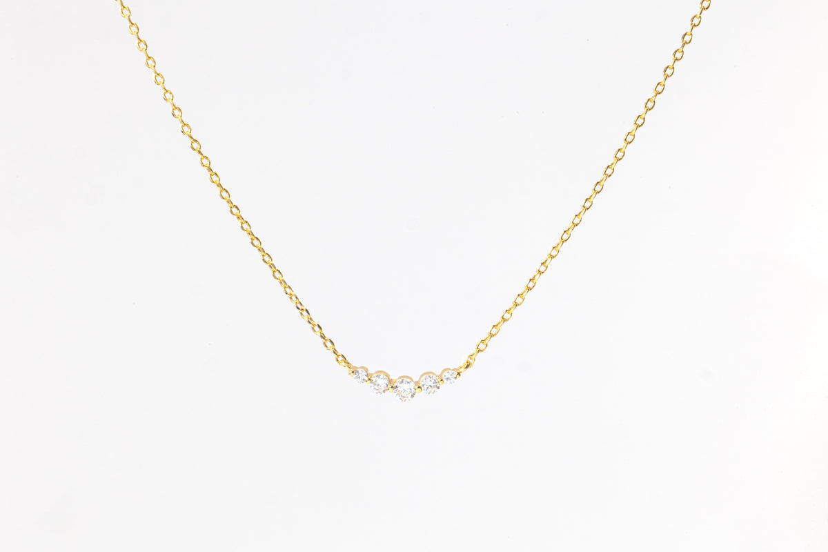 Mini Arc Diamond Necklace in gold tone
