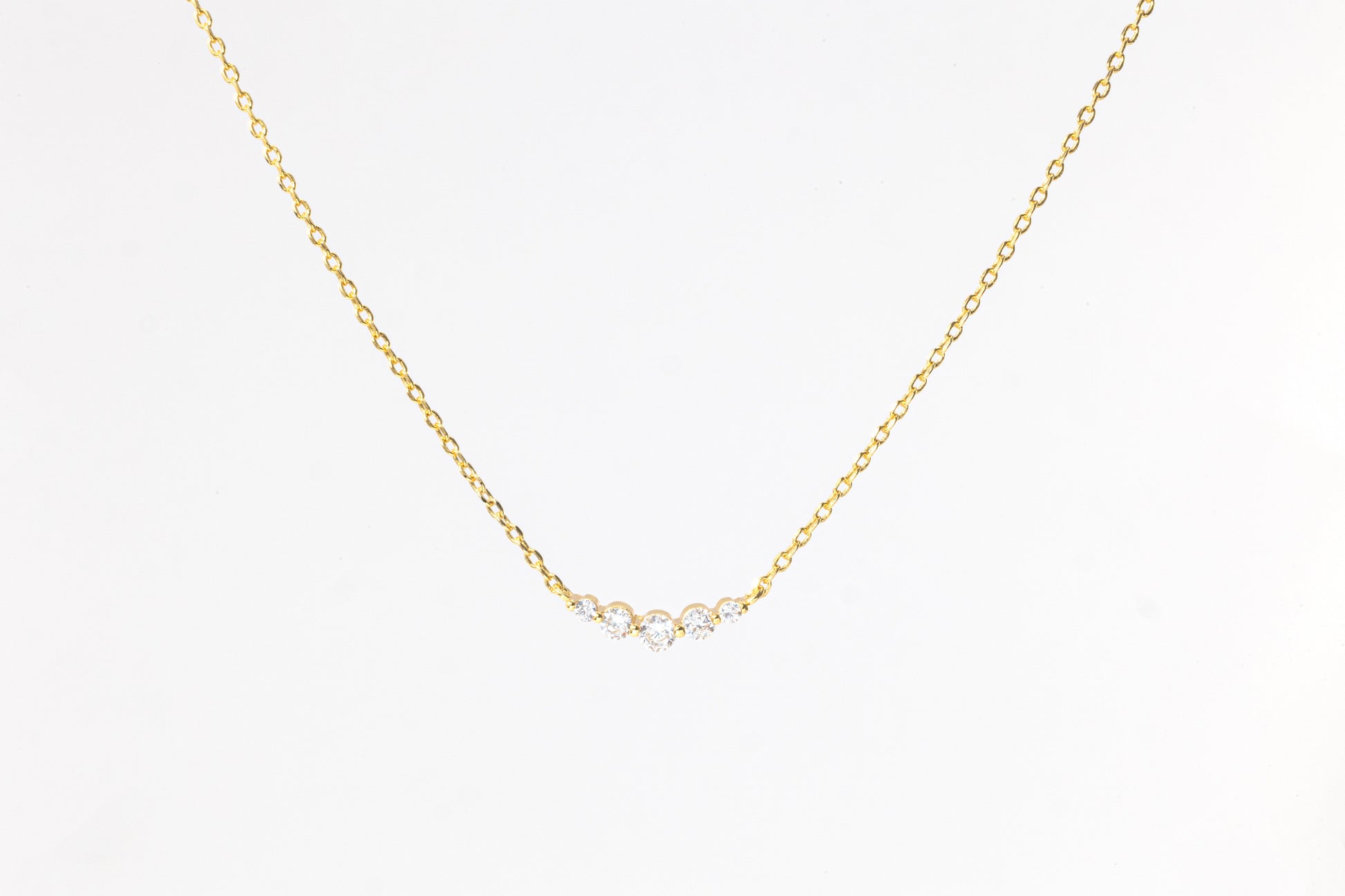 Mini Arc Diamond Necklace in gold tone