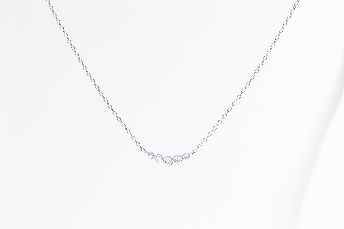 Mini Arc Diamond Necklace in 925 sterling silver