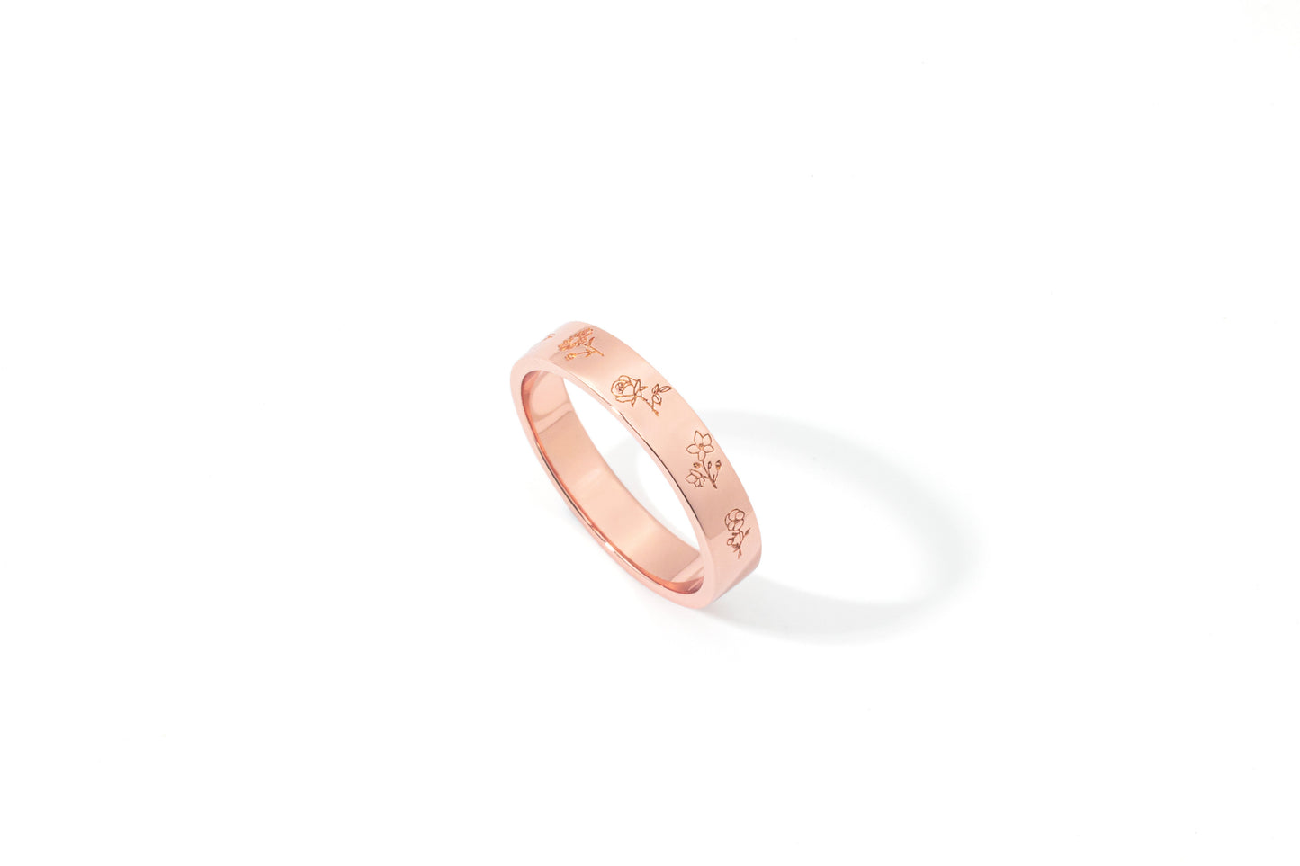 Mini Birth Flower Band in rose gold tone