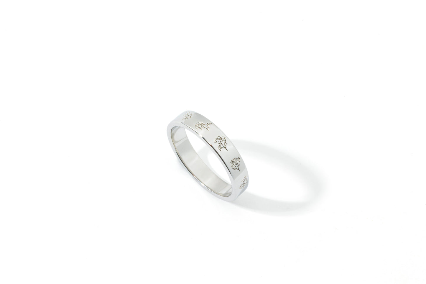 Mini Birth Flower Band in 925 sterling silver