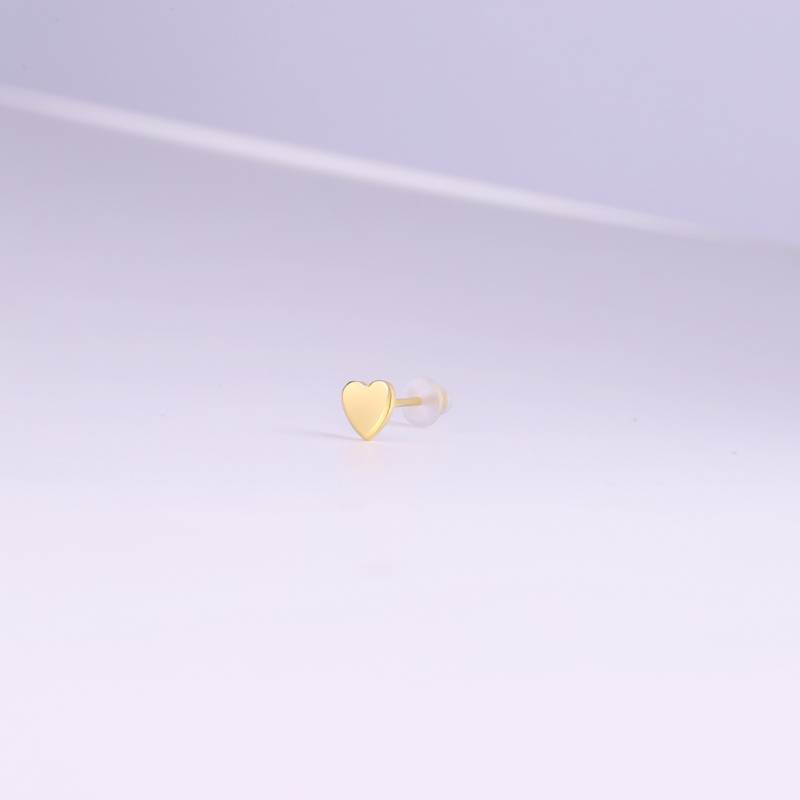 Mini Heart Stud Earrings in gold tone