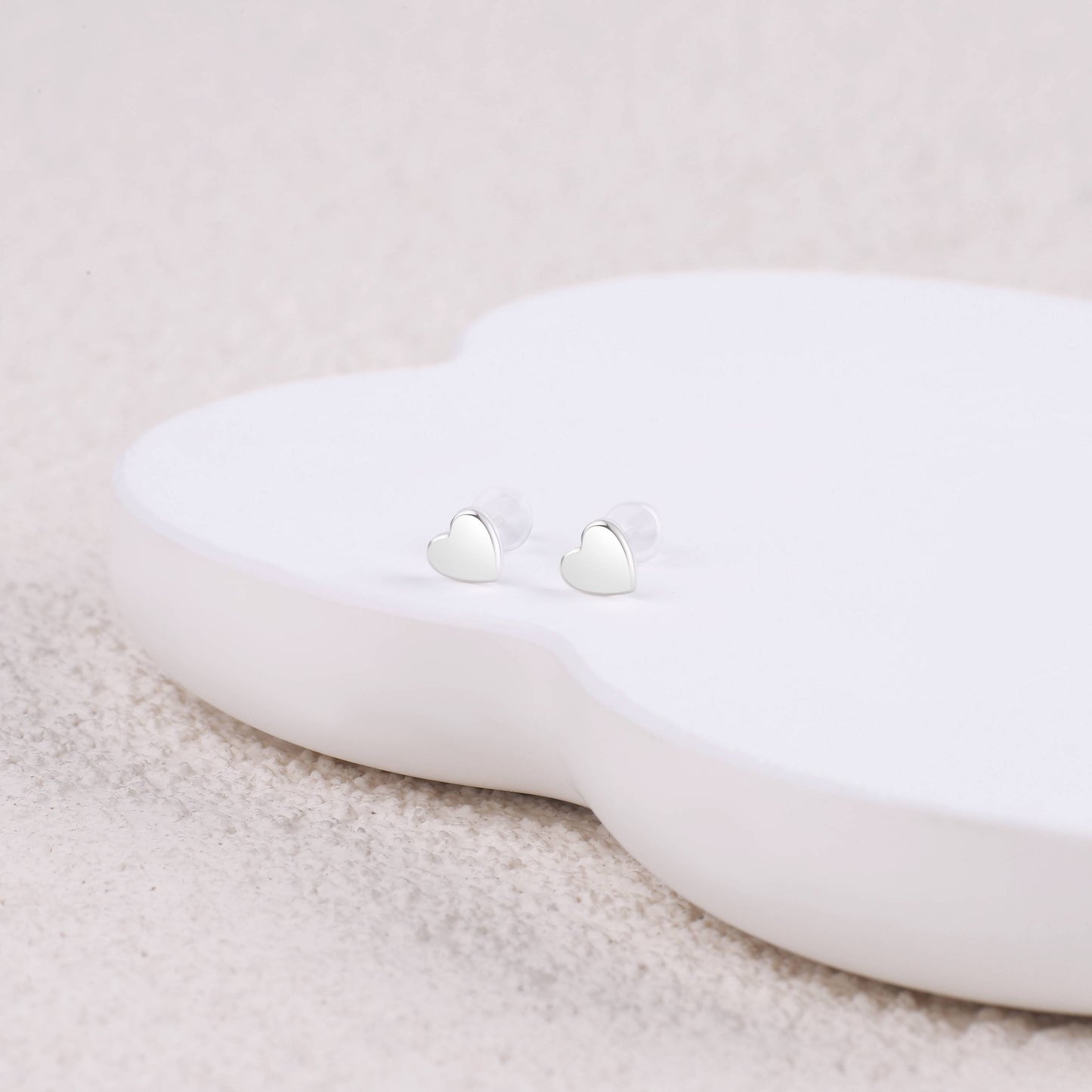 Mini Heart Stud Earrings in 925 sterling silver