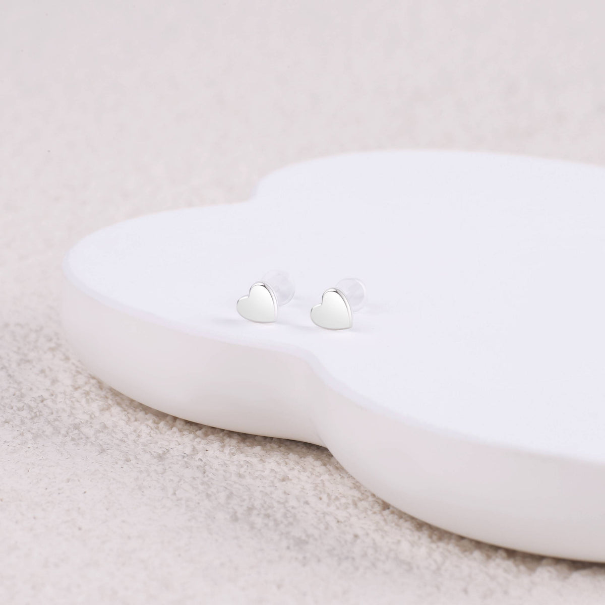 Mini Heart Stud Earrings in 925 sterling silver