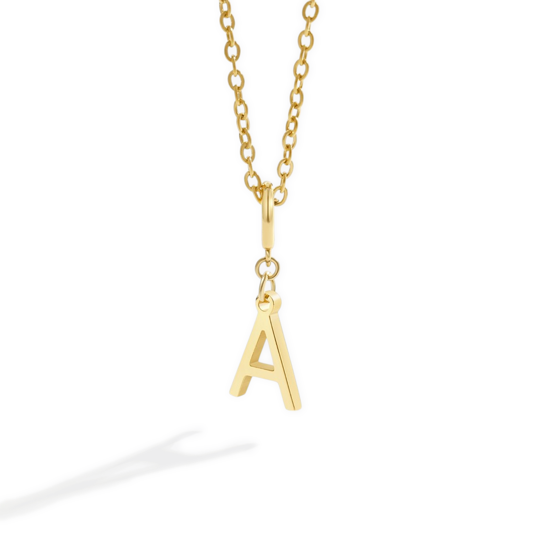 Minimalist Initial Charm Necklace — Vanny Jewels