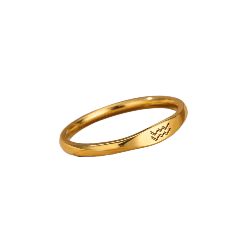 Minimalistischer Tierkreis-Stapelring