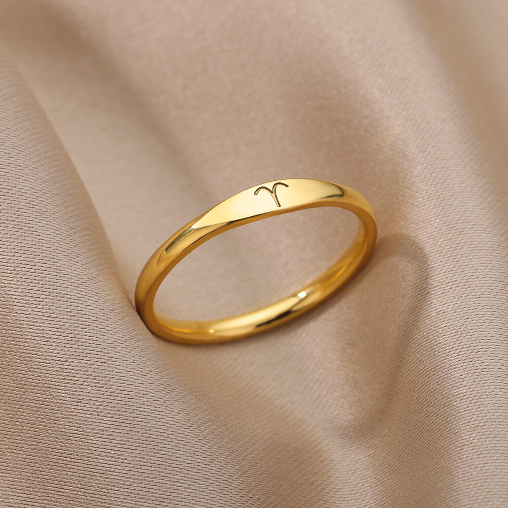 Minimalistischer Tierkreis-Stapelring