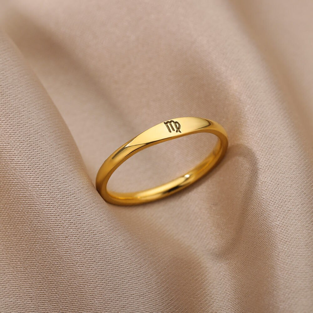 Minimalistischer Tierkreis-Stapelring
