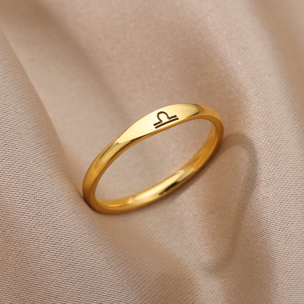 Minimalistischer Tierkreis-Stapelring