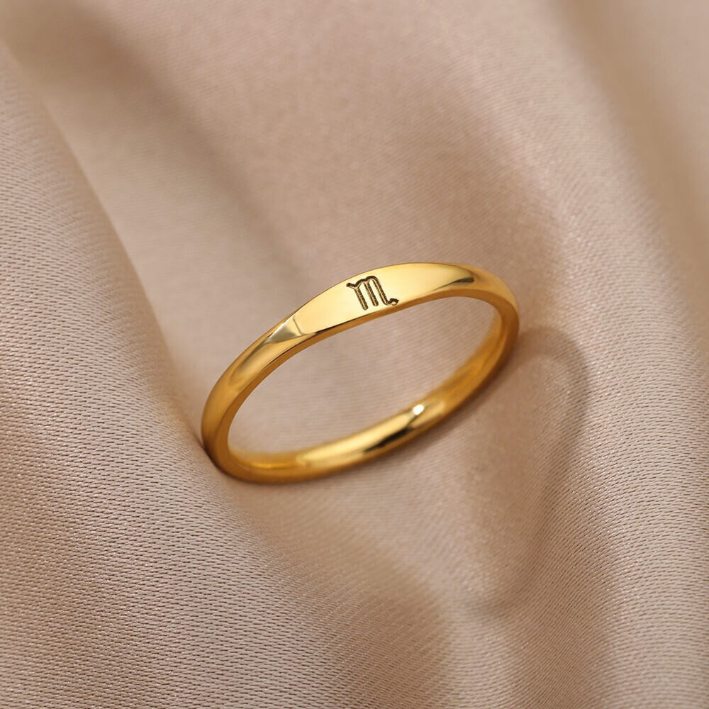 Minimalistischer Tierkreis-Stapelring