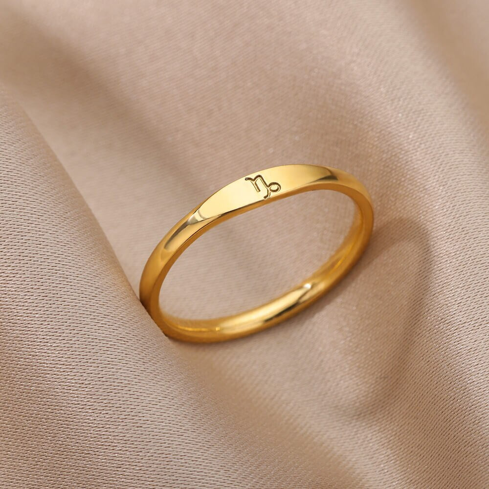 Minimalistischer Tierkreis-Stapelring