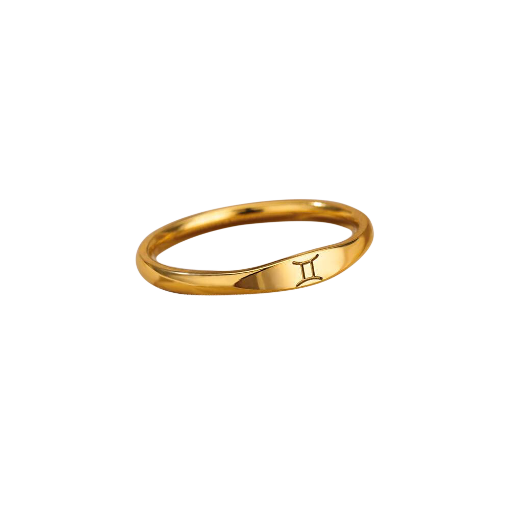 Minimalistischer Tierkreis-Stapelring