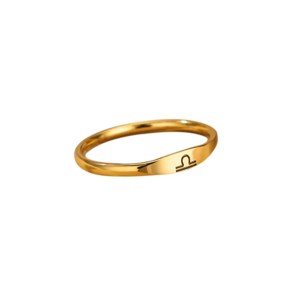 Minimalistischer Tierkreis-Stapelring