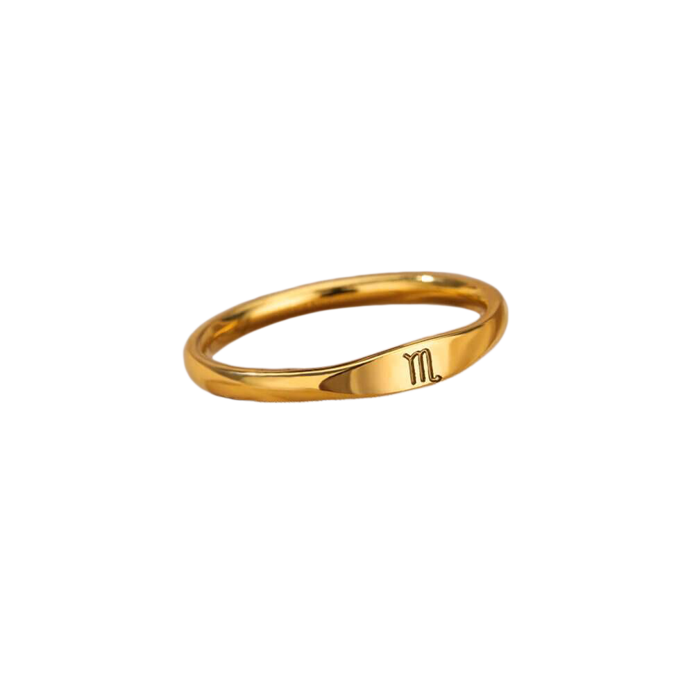 Minimalistischer Tierkreis-Stapelring