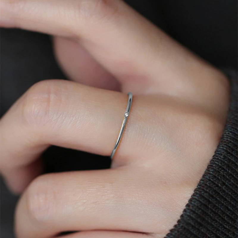 Zierlicher Diamanten-Stapelring